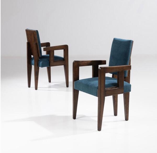 Andre Sornay ( 1902 - 2000 ) . Paire de fauteuils modernistes . France circa 1935 