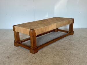 Banc en chene pietement a section cubique France vers 1940