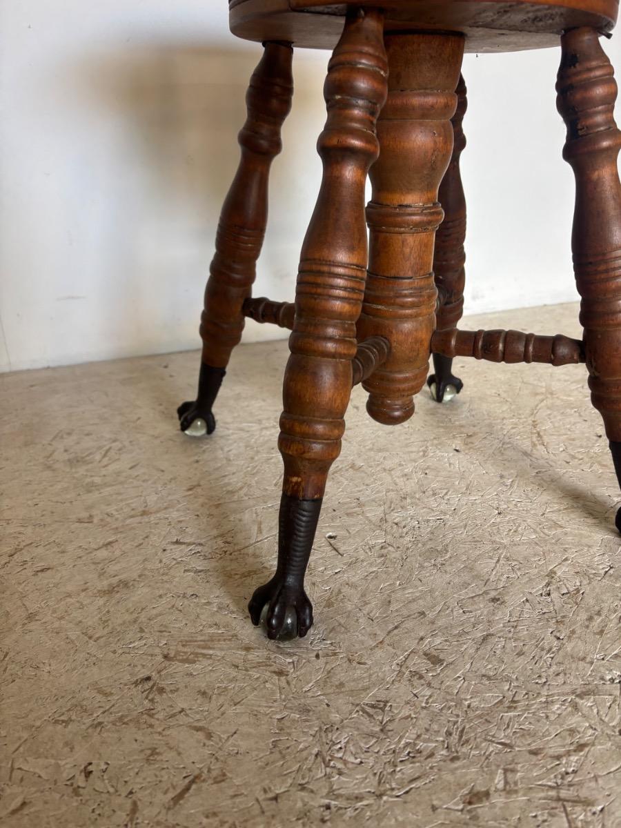 Charles Parker Co tabouret de piano americain vers 1890