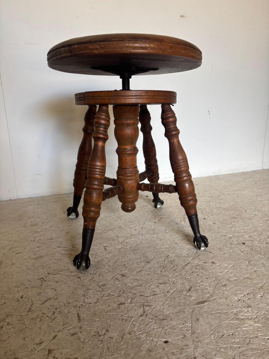Charles Parker Co tabouret de piano americain vers 1890