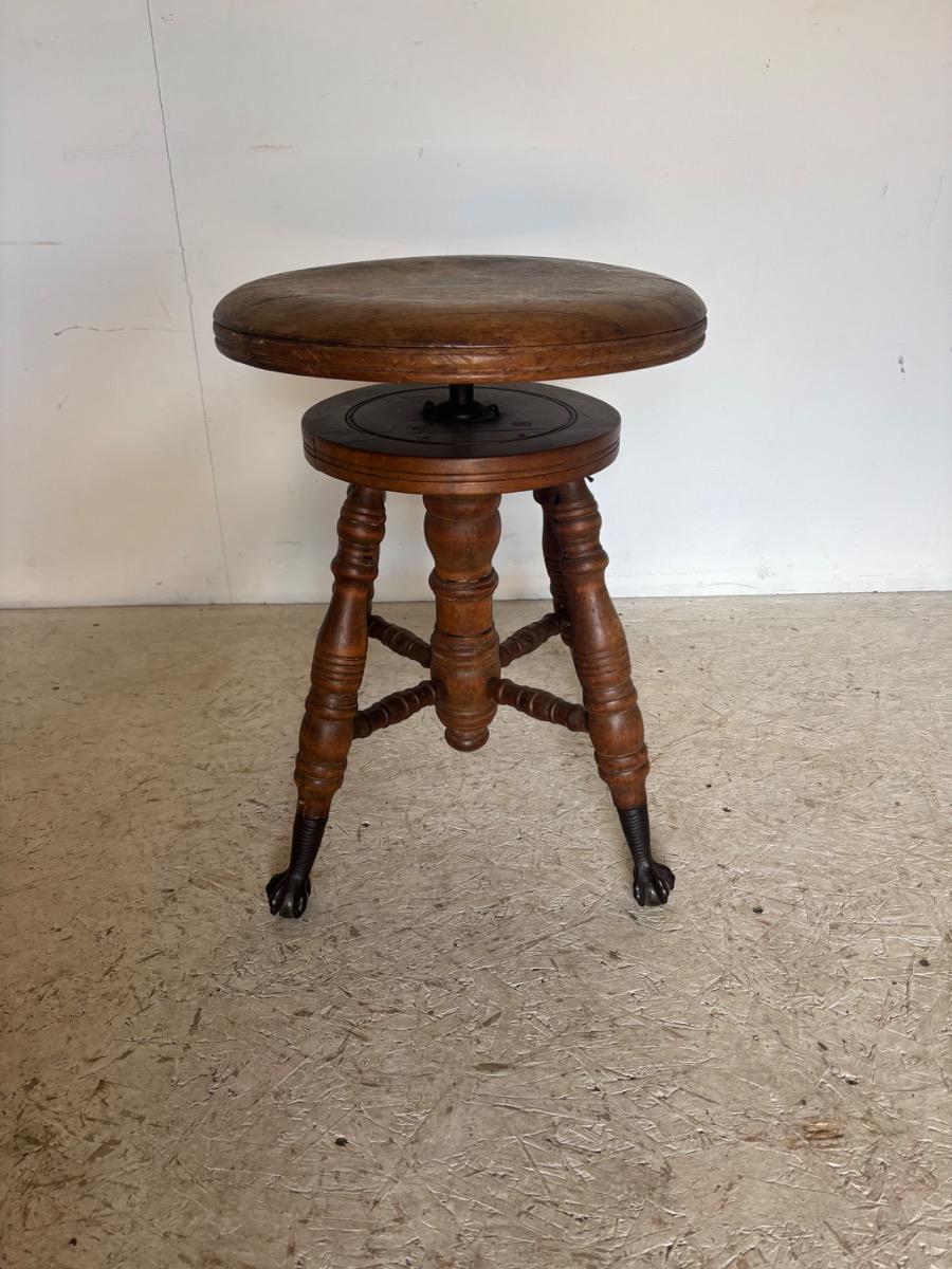 Charles Parker Co tabouret de piano americain vers 1890