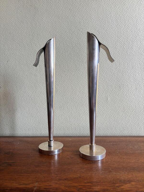 Christoph Pillet ( 1959 ) paire de bougeoirs editée par Algorithme circa 1987