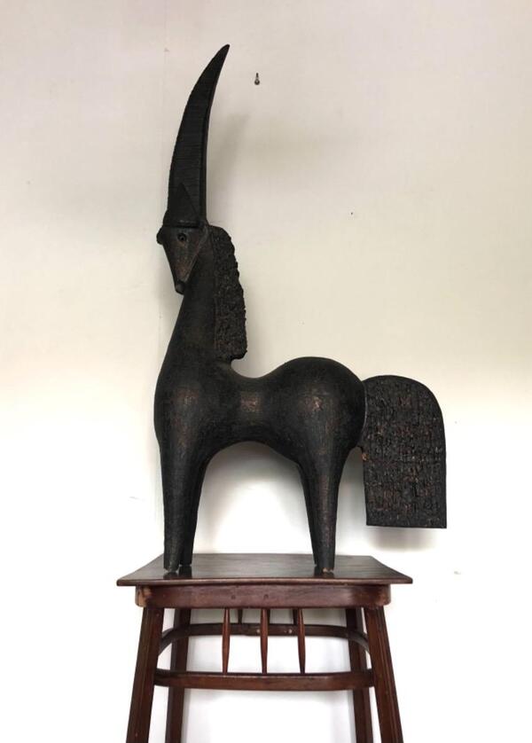Dominique Pouchain . Grande sculpture animalière en ceramique . 