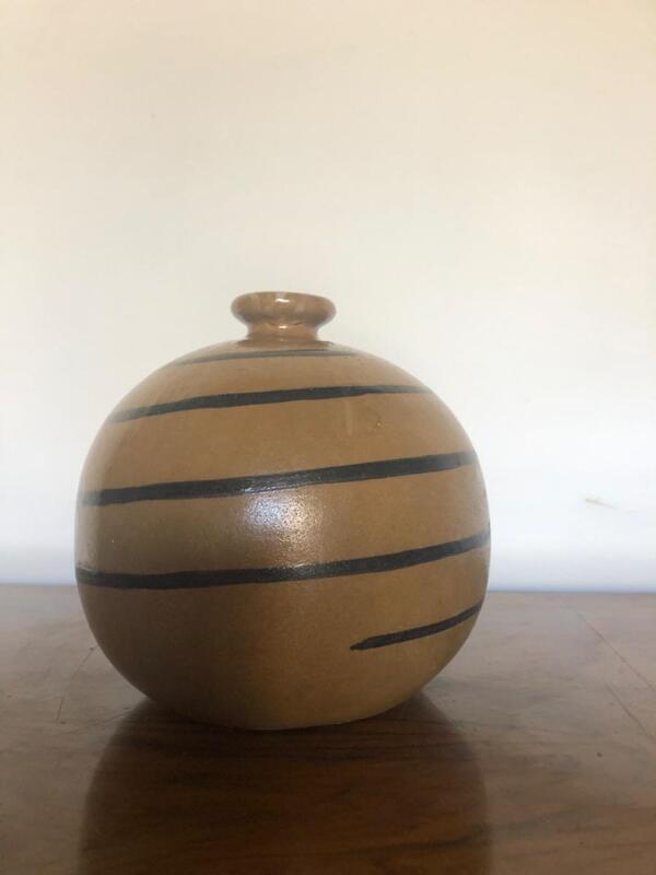 Francis Jourdain ( 1876 - 1958 ) vase boule en ceramique a decor de spirale circa 1920 