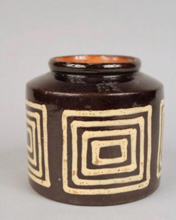 Francis Jourdain ( 1876 - 1958 ) vase en ceramique a decor de forme géométrique 