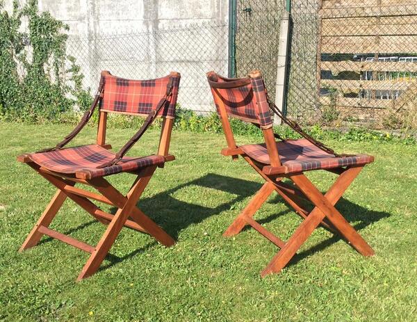 Jacques Adnet ( 1900 - 1984 ) paire de chaises en chêne et cuir circa 1940 