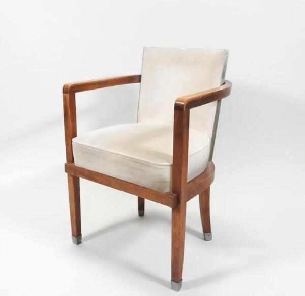 Jacques Adnet ( 1900 - 1984 ) rare fauteuil de bureau vers 1930 