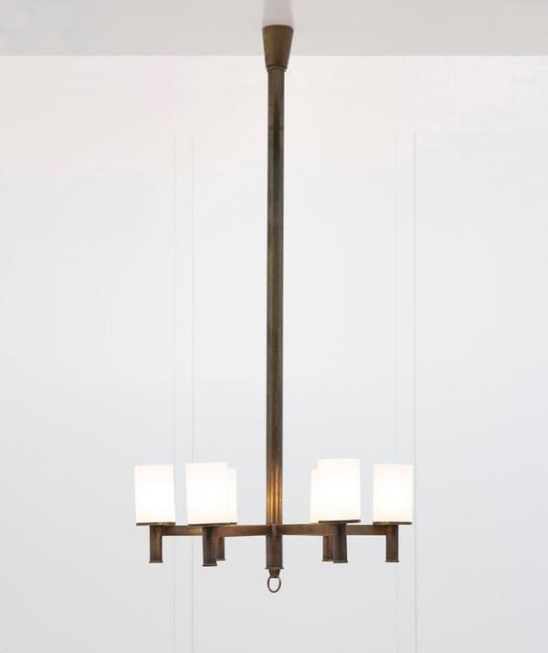 Jacques Quinet ( 1918 - 1992 ) important lustre a six lumière circa 1961