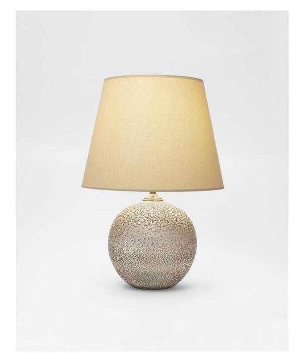 Jean Besnard (1889 - 1958 ) lampe sphere email crispé blanc circa 1940