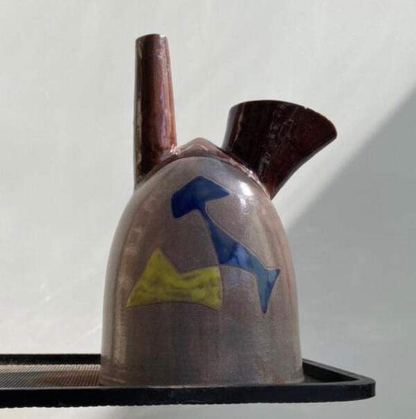 Juliette Derel ( 1918 - 2007 ) et Jean Rivier vase en céramique circa 1950 