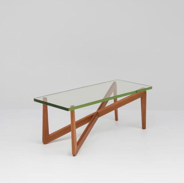 Rene Jean Caillette ( 1919 - 2004 ) table basse GC56 plateau d’origine St Gobain