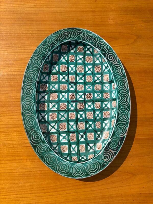 Robert Picault ( 1919 - 2000 ) important plat en ceramique circa 1960 . Vallauris France 
